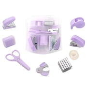 8 Pack Mini Office Supply Kits Includes Mini Stapler, Scissors, Staple Remover, Puncher, Pencil Sharpener, Tape Dispenser