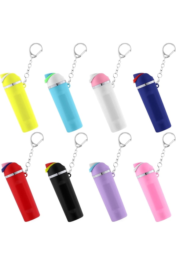 8 Pack Mini Tumbler Keychain, Mini Cup Keychain Chapstick Holder for Women Girls