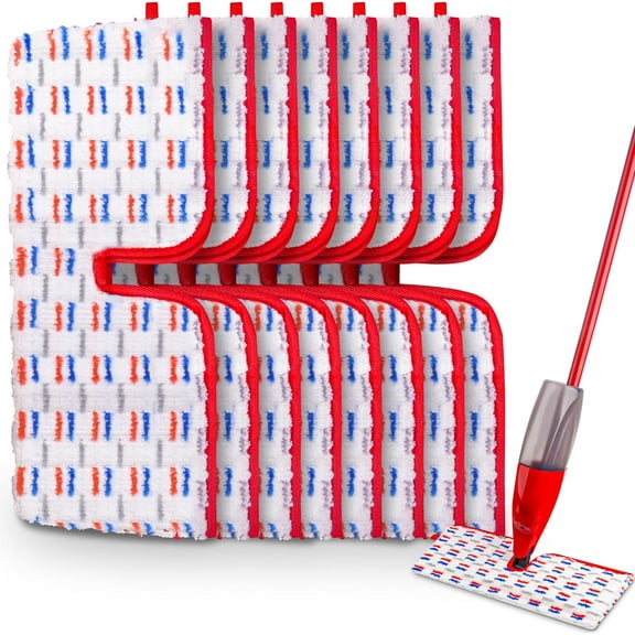 8 Pack Mop Refill Pads Compatible with ProMist MAX Spray Reusable Refills Microfiber Replacement Heads Dry Wet Use Double Sided Machine Washable for All Surface Floor Cleaning