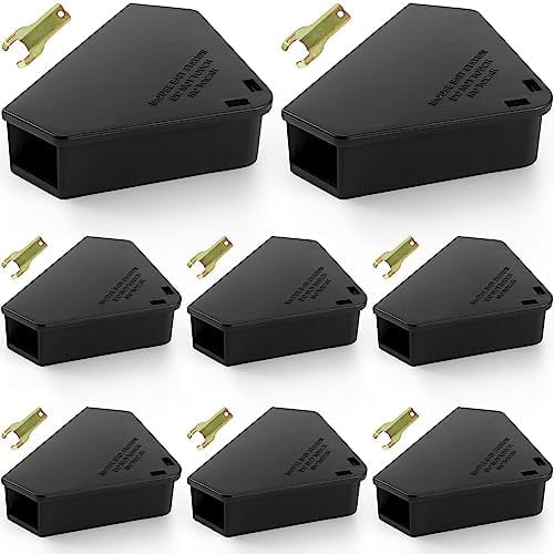 8 Pack Mouse Bait Stations with 8 Keys, Outdoor Rodent Box Station for Mice Small Rats, Mouse Traps Opens Easily with Key, Kids and Pets Safe$$Garden & Patio
