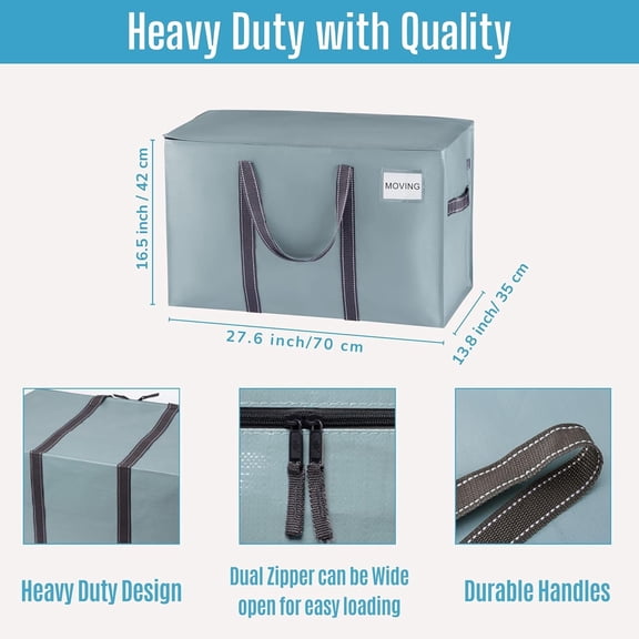 8 Pack Moving Bags and Large Christmas Storage Bins with Lids