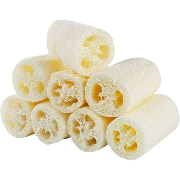 8-Pack Natural Loofah Sponges – Organic Exfoliating Luffa for Bath, Shower & Kitchen Cleaning (Eco-Friendly & Biodegradable)