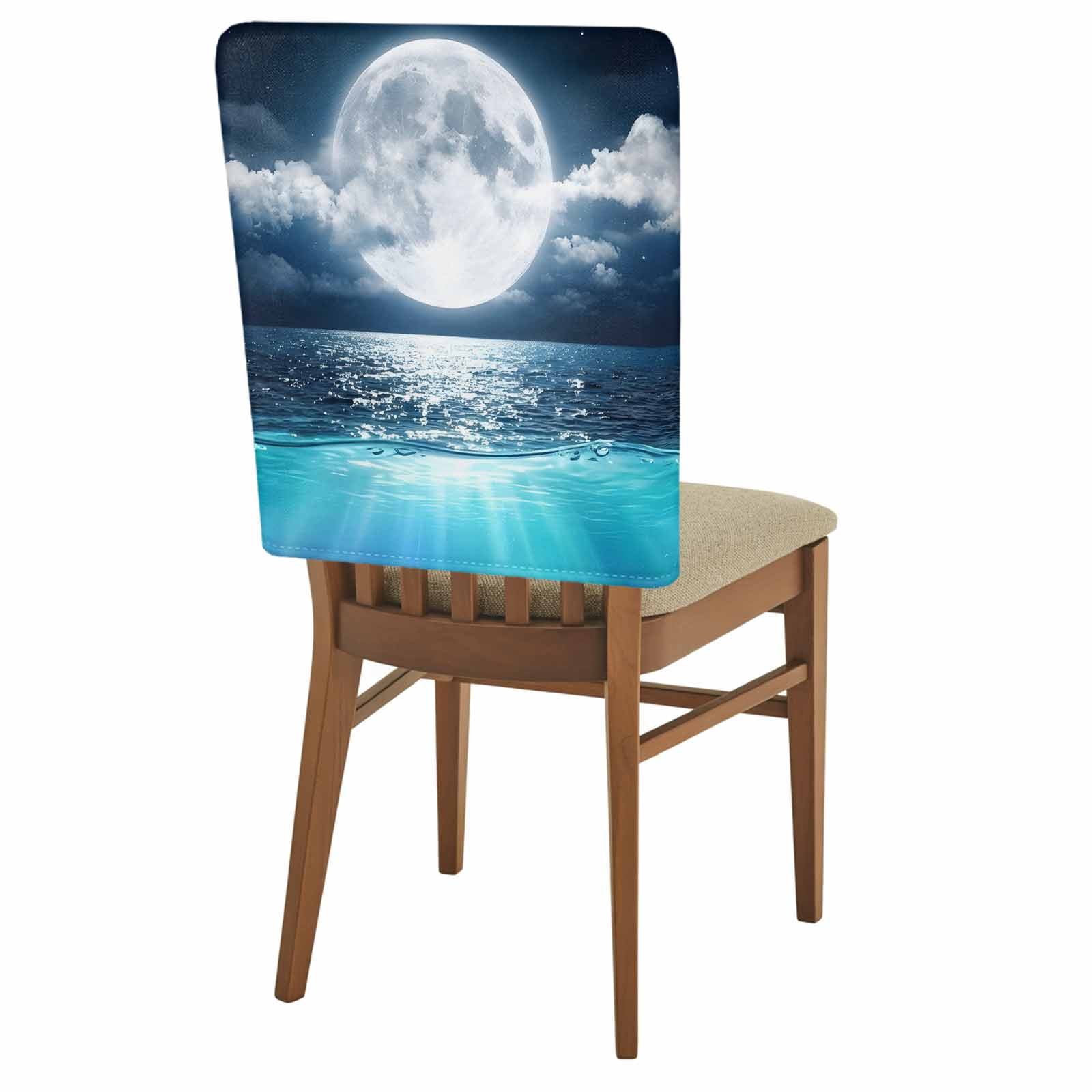 8 Pack Natural Scenery Chair Back Covers Full Moon Cloud Night Sky Sea 8-pack-natural-scenery-chair-back-covers-full-moon-cloud-night-sky-sea