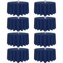 8 Pack Navy Blue Round Tablecloth 90 Inch Round Table Cloth, Wrinkle Resistant and Washable Tablecloth Polyester Fabric Table Cloth Round Cover for Dining Wedding Banquet Party
