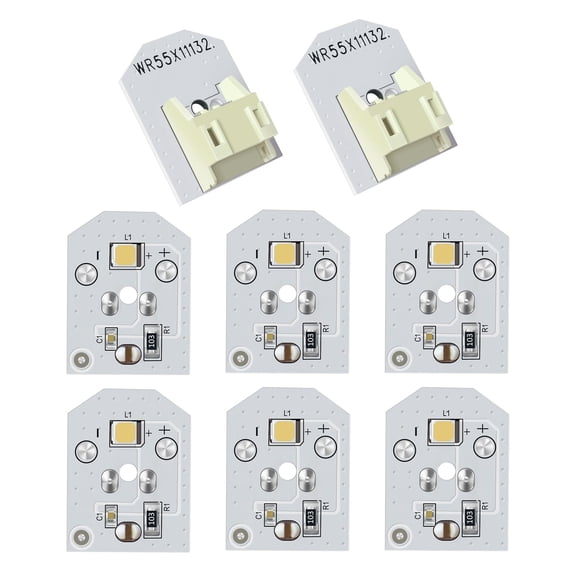 (8-Pack) New Upgraded WR55X11132 LED Light Replacement for GE Refrigerator Light Bulb - Compatible with WR55X25754, WR55X26486, WR55X30602, EAP12172918, AP6261806 - Waterproof, No Plastic Cover