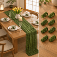 8 Pack Olive Green 21.5 x 120 Inch Boho Polyester Cheesecloth Table ...