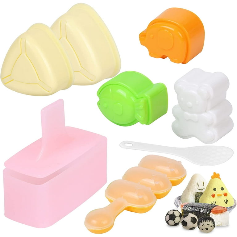 7 Pack Onigiri Mold, Rice Mold Musubi Maker Kit, Non Stick Spam Musubi  Maker Press Rice Ball Mold Shake Sushi Maker Tool for Kids Bento Lunch and  Home