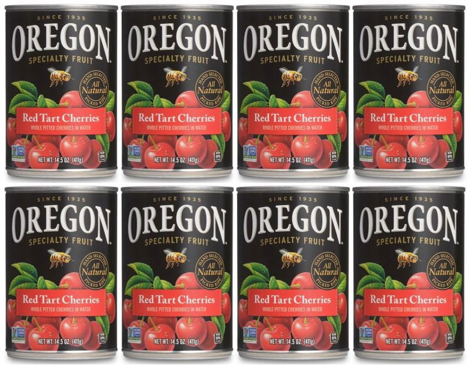 (8 Pack) Oregon Specialty Fruit Red Tart Cherries In Water, 14.5 oz