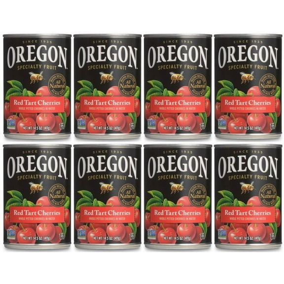 (8 Pack) Oregon Specialty Fruit Red Tart Cherries In Water, 14.5 oz