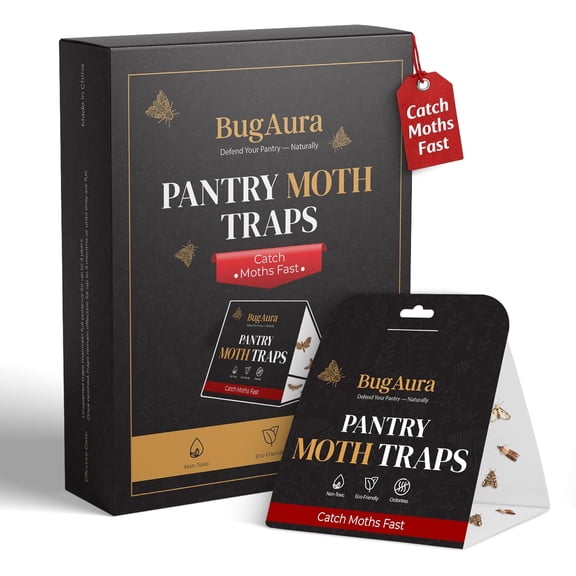 8 Pack Pantry Moth Traps for House Indoor Advanced Red Line Formula Pantry Moth Traps with Pheromones Prime Safe & Non-Toxic Targets Indian Meal Moths & Other Pantry Moths