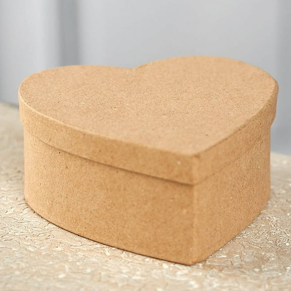 8 Pack Paper Mache Heart Boxes, Small, Unfinished DIY Crafts for Kids, Valentine's Day, Wedding, Home Dcor