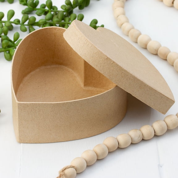 Factory Direct Craft Paper Mache Small Heart Boxes, Set of 8, 5 Inch Unfinished Heart Craft Boxes