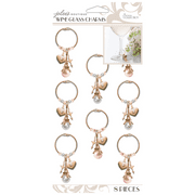 8 Pack Parisian Eiffel Tower Wine Charms Set, Elegant Drink Markers for Parties, Gifts, Add French Flair to Glasses, Charming Decorative Detail, Reusable, Functional, Jolee’s Boutique, Rose Gold