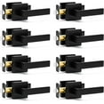 thumbnail image 1 of 8 Pack Passage Door Handles Matte Black Door Knobs, Interior Door Knobs Square Heavy Duty Non-Locking Handlesets Hall Closet Handles, Reversible for Right & Left Sided Doors, 1 of 12