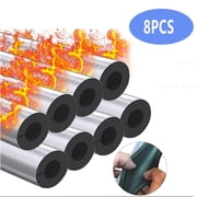 8 Pack Pipe Insulation Foam Tube, 3/4'' Self Adhesive Pre Slit Foam Pipe Covers ,Aluminum Foil for Spigot, Water Heater Pipes Freeze Protection