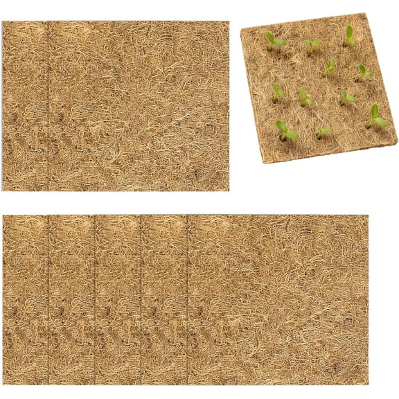 8-Pack Plant Mat, Natural Jute Grow Pads for Seed Sprouting, Multipurpose Plant Growing Kit for Kitchen, Balcony, Garden, Wheatgrass, Flowers and Vegetables