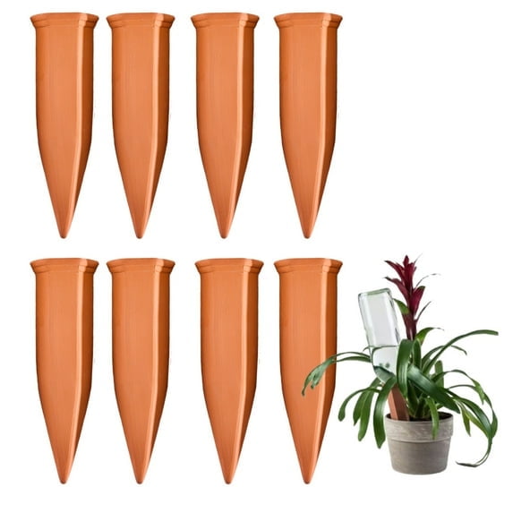 8-Pack Plant Self-Watering Stakes for Indoor Outdoor Plants Terracotta Plant Watering Spikes for Recycled Wine Bottles to Water Plant at Home or on Vacation - Automatic Irrigation System for Plants
