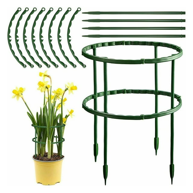 8 Pack Half Round Plant Support Stakes, Peony Cages, Stand for Indoor