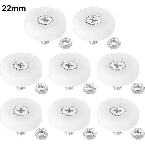 8 Pack Plastic Drawer Pulley Replacement Wheels Bearing Small Pulley with Nuts
