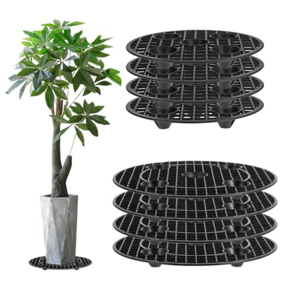 "8-Pack Plastic Pot Elevators - Adjustable 7.9"& 11.8"Height with Marble-Like Top - Indoor/Outdoor  Risers