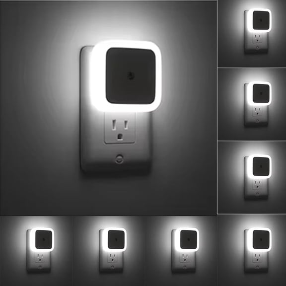 8-Pack Plug-in LED Night Light with Dusk to Dawn Sensor for Hallway, Stairs, Bathroom, Kitchen, Bedroom, Nursery, Kids Room, Daylight White