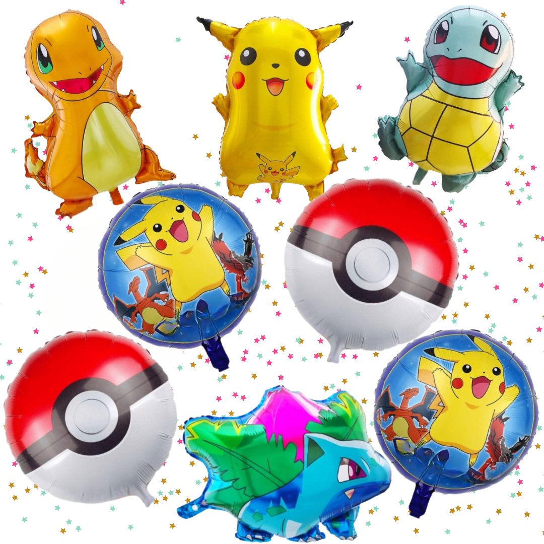 8 Pack Pokemon  Balloons Happy Birthday Party Decoration