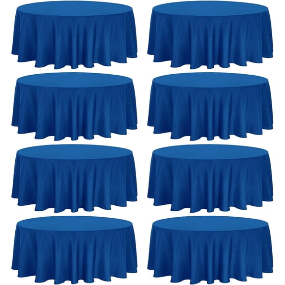 8 Pack Premium Round Tablecloth 90 Inch Round Table Covers Washable Polyester Fabric Round Table Clothes for Wedding Party Reception Banquet Buffet Restaurant (Royal Blue, 90 Inch)