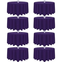 8 Pack Purple Round Tablecloth 90 Inch Round Table Cloth, Wrinkle Resistant and Washable Tablecloth Polyester Fabric Table Cloth Round Cover for Dining Wedding Banquet Party