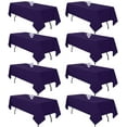 thumbnail image 1 of 8 Pack Purple Tablecloth 60x102 Inch Rectangle Table Cloth for 6 Foot Rectangle Tables, Wrinkle Resistant Washable Polyester Fabric Rectangular Table Cover for Dining Banquet Wedding Party, 1 of 12