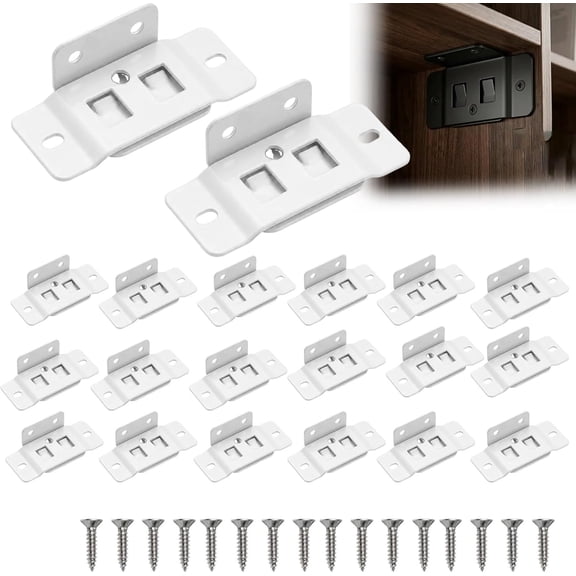 8 Pack Quick Fitting Furniture Joint Bracket Cabinet Connector Clips L Shape Right Angle Heavy Duty Metal Fastener Hidden Shelf Support for Wood Bookcase Cupboard Wardrobe Hardware