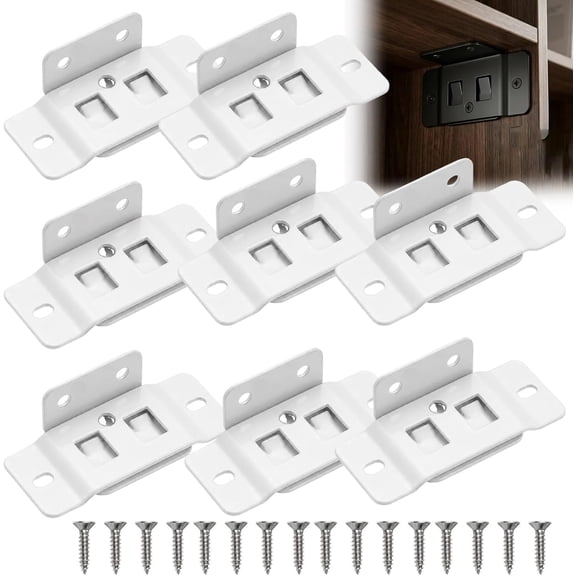 8 Pack Quick Fitting Furniture Joint Bracket Cabinet Connector Clips L Shape Right Angle Heavy Duty Metal Fastener Hidden Shelf Support for Wood Bookcase Cupboard Wardrobe Hardware