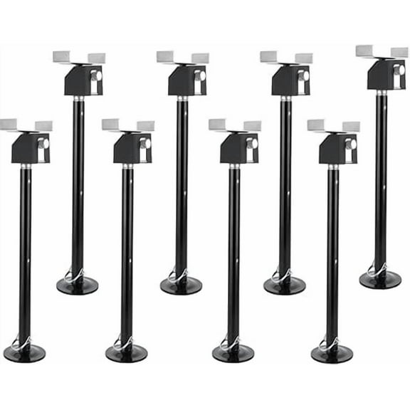 8 Pack RV Slide Out Support Jacks - Heavy-Duty Steel Construction, Supports Up to 40,000 Lbs, Travel Trailer Stabilizer Jacks Adjustable Height from 21.06" to 34.25", Black Camper Support Jack (8)