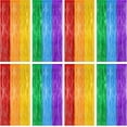 thumbnail image 1 of 8 Pack Rainbow Backdrop, 3.28 FT x 7.05 FT Backdrop Curtains, Metallic Fringe Curtains Tinsel Bakdrop Party Streamer, Wedding Decor Rainbow Party Decorations Pride Photo Booth Props, 1 of 14