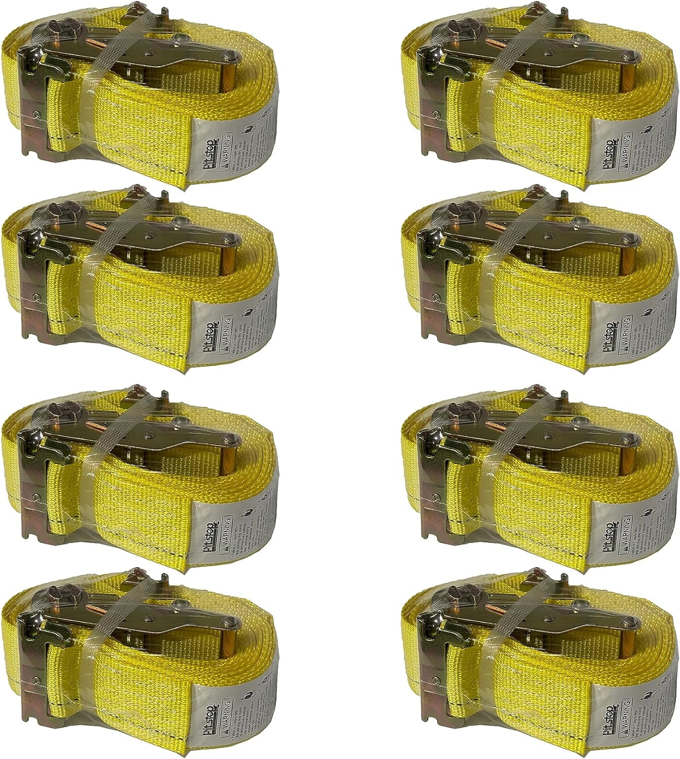 8 Pack Ratchet Strap 2" x 16' E Track Heavy-Duty Cargo Tie Downs 4400LBS