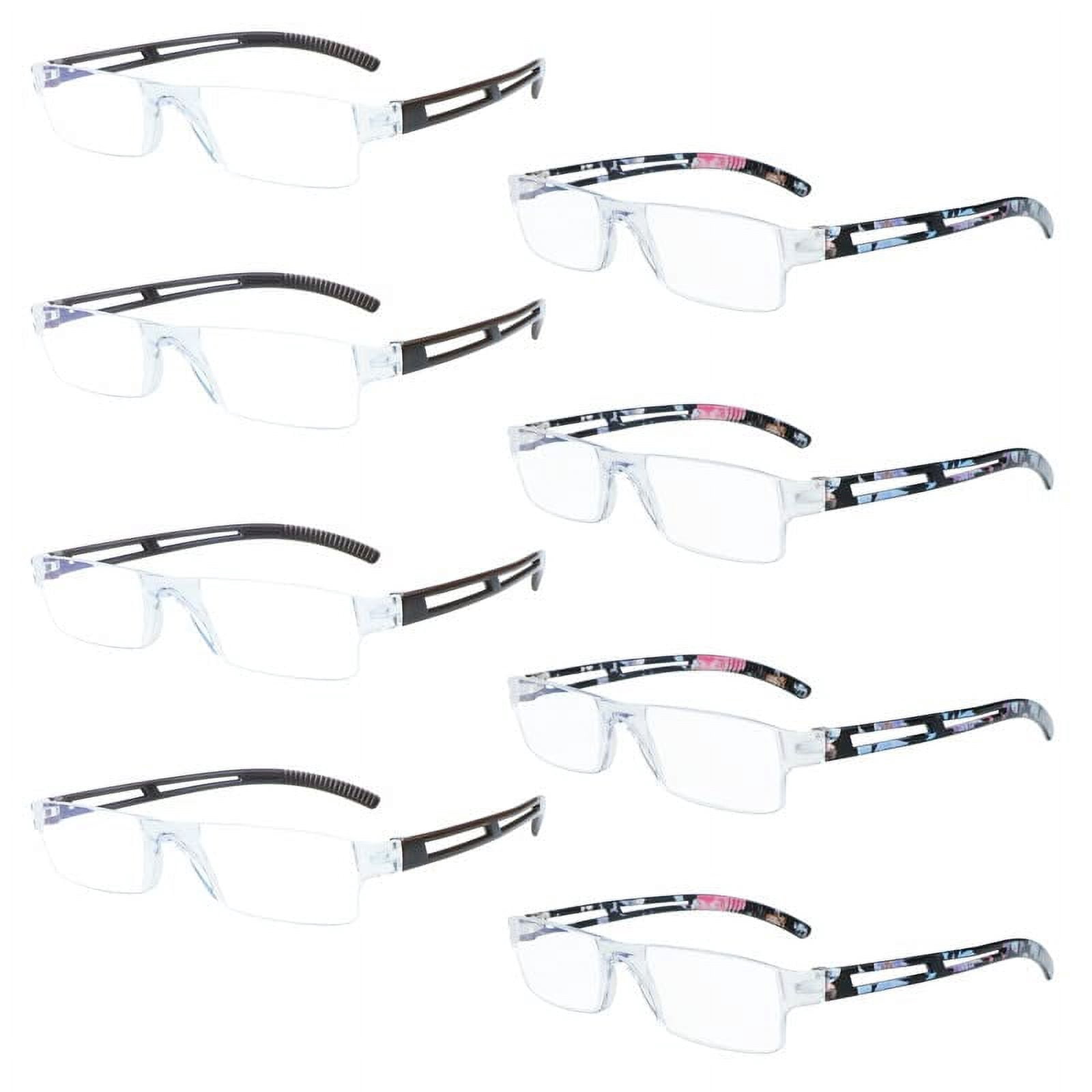 8 Pack Reading Glasses, Blue Light Blocking Computer Reading Glasses for Women and Men, Anti Glare Lightweight Readers (4 Brown+4 Floral,+3.00)