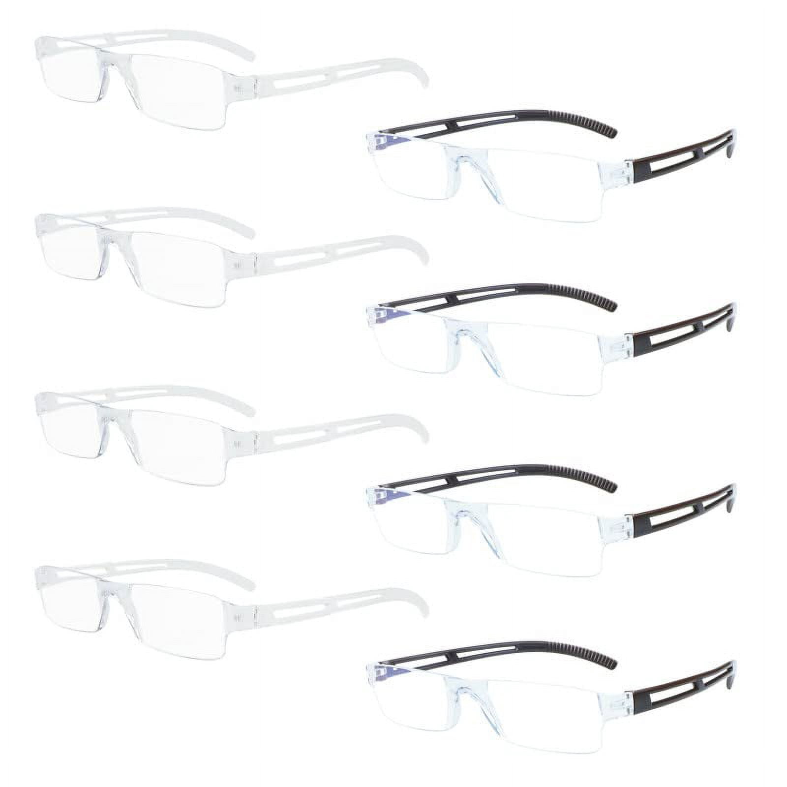 8 Pack Reading Glasses, Blue Light Blocking Computer Reading Glasses for Women and Men, Anti Glare Lightweight Readers (4 Clear+4 Brown,+3.50)