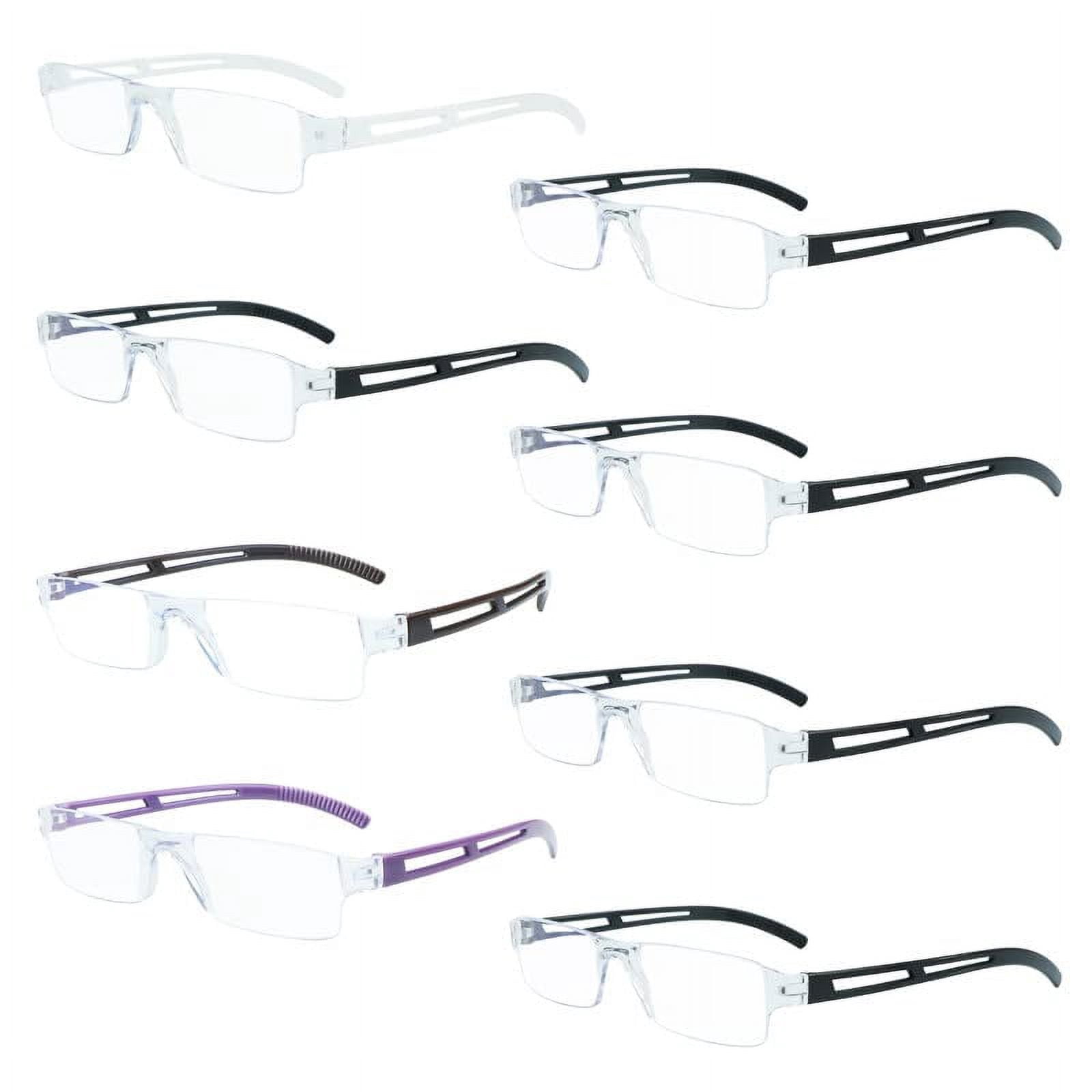 8 Pack Reading Glasses, Blue Light Blocking Computer Reading Glasses for Women and Men, Anti Glare Lightweight Readers (4 Color+4 Black,+2.25)