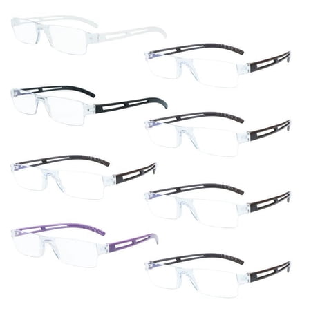 8 Pack Reading Glasses, Blue Light Blocking Computer Reading Glasses for Women and Men, Anti Glare Lightweight Readers (4 Color+4 Brown,+2.25)