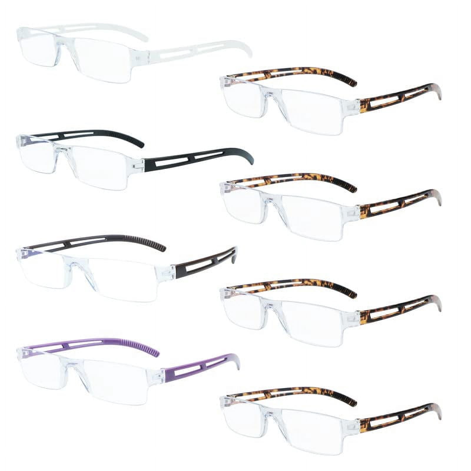 8 Pack Reading Glasses, Blue Light Blocking Computer Reading Glasses for Women and Men, Anti Glare Lightweight Readers (4 Color+4 Tortoise,+1.75)