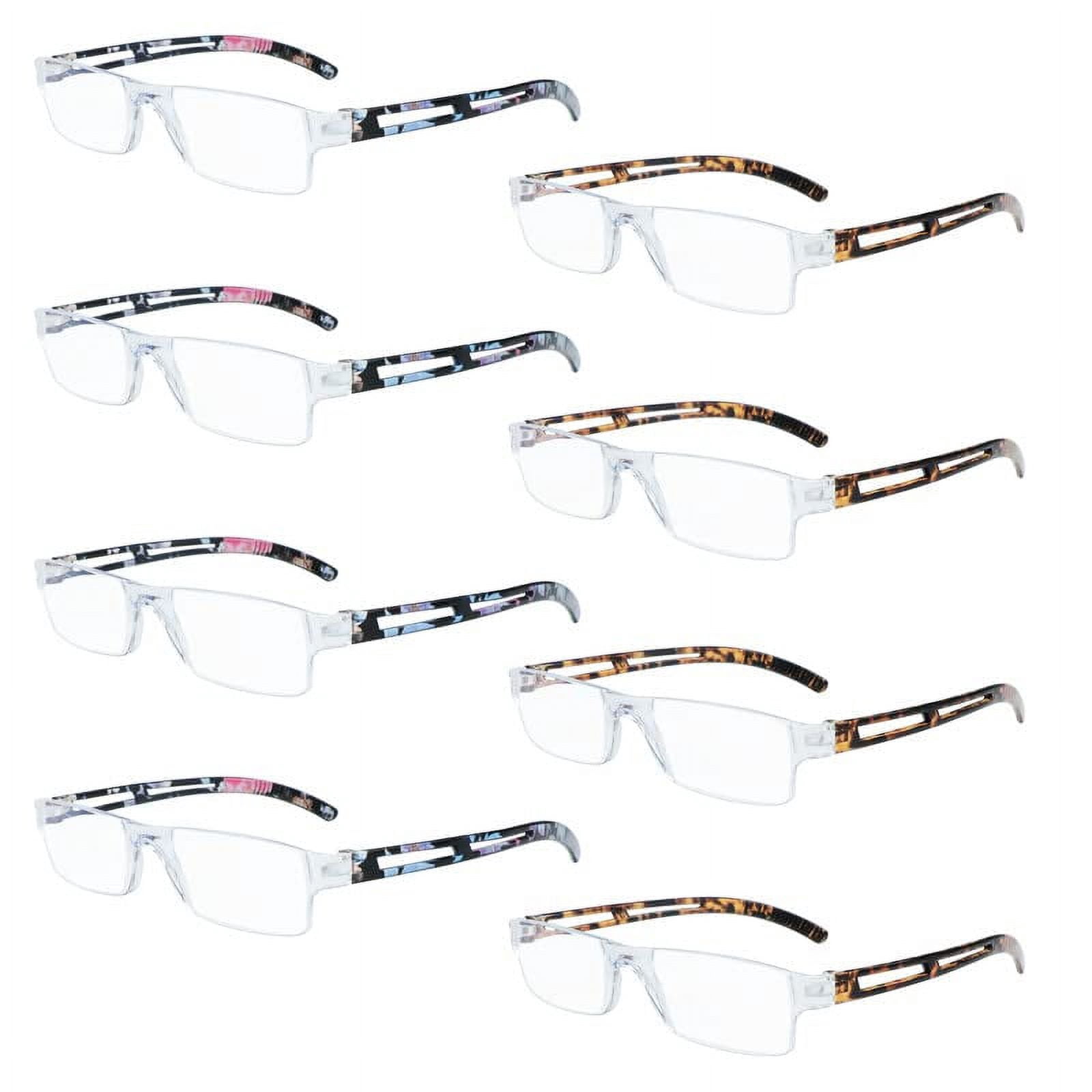8 Pack Reading Glasses, Blue Light Blocking Computer Reading Glasses for Women and Men, Anti Glare Lightweight Readers (4 Floral+4 Tortoise,+1.00)