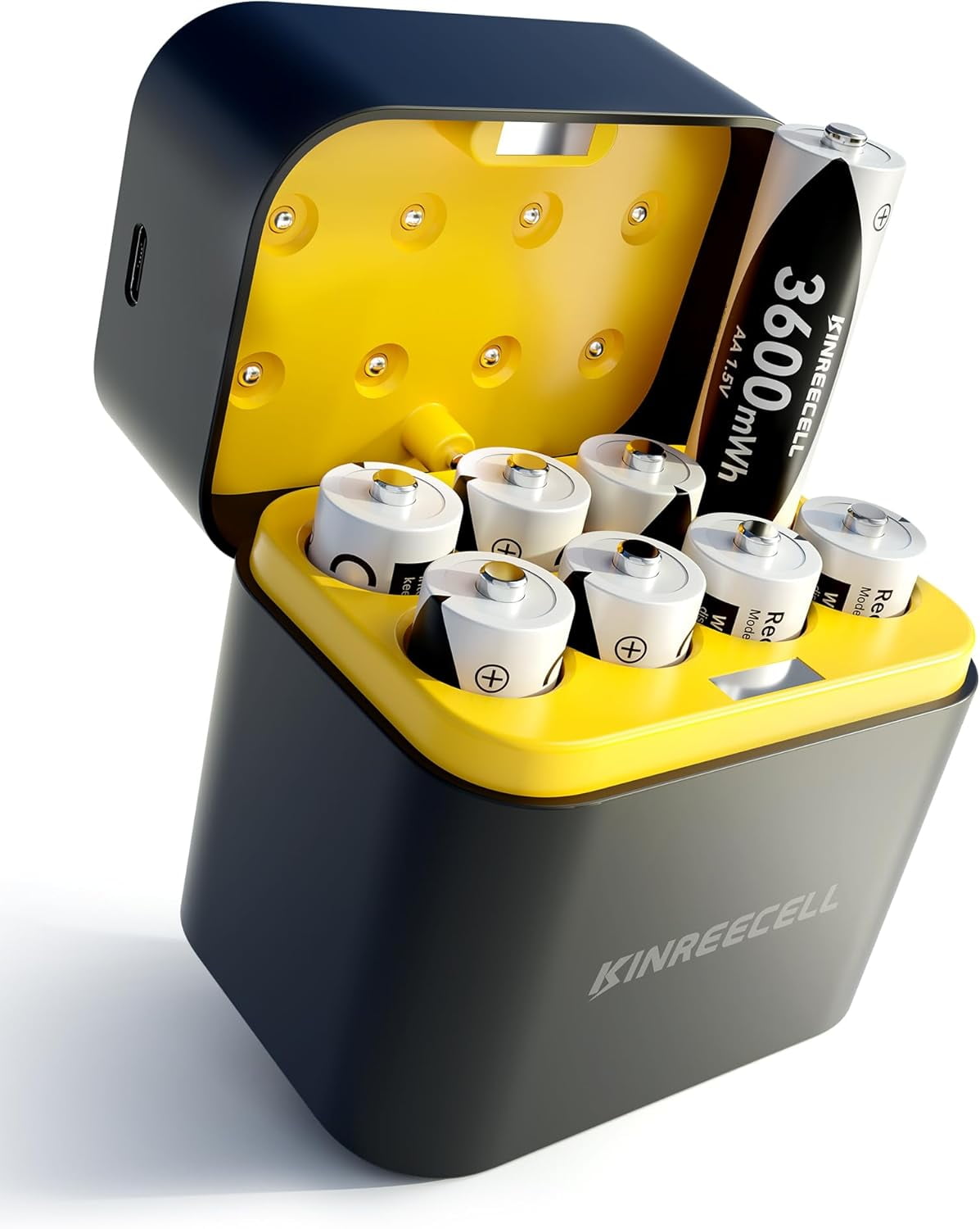 8 Pack Rechargeable AA Batteries with Fast Charger, 1.5v 3600mWh High Capacity Lithium Double A Battery, Long Lasting 1600 Cycle for Camera Toys