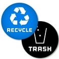 thumbnail image 1 of 8 Pack Recycle Logo and Trash can Sticker to Organize Your Trash - for Garbage containers and Recycle Bins - Premium Vinyl Decal (Blue, XSmall), 1 of 8
