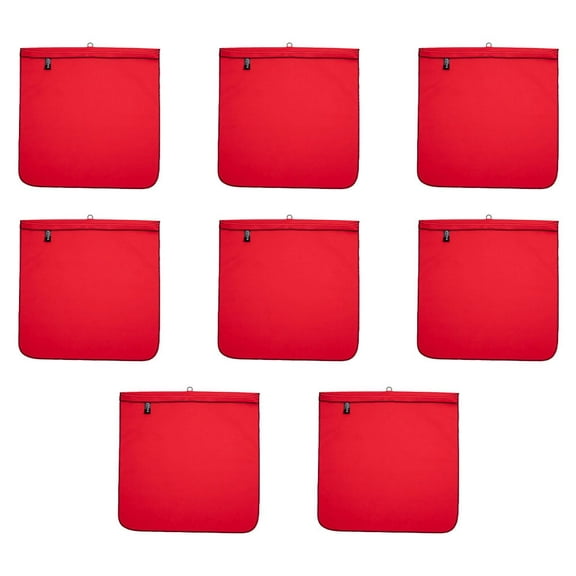 8 Pack Red Safety Flag with Wire Loop DOT Compliant - 18 Inch x 18 Inch High Visibility Cotton Twill Double Stitched High Visible Warning Flags