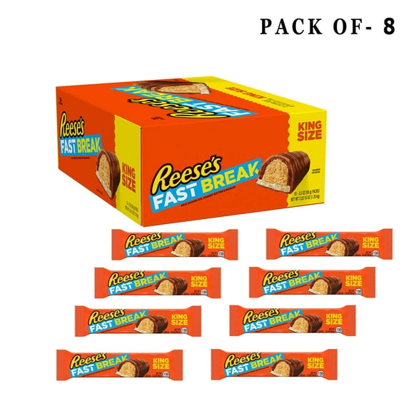 8 Pack Reese's Fast Break King Size Snack Bar | 3.5 Oz Per Bar | Buy From GOLDENROW