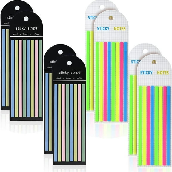 8 Pack Removable Highlighter Tapes,Multicolor Transparent Sticky Tabs,Aesthetic Long Highlighter Strips,Reusable Page Markers Tabs,for Home Office Fine Reading Annotating Books By Scheam
