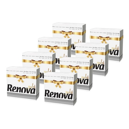 (8 Pack) Renova White Luncheon Paper Napkins, 15.6 in, 40 Count