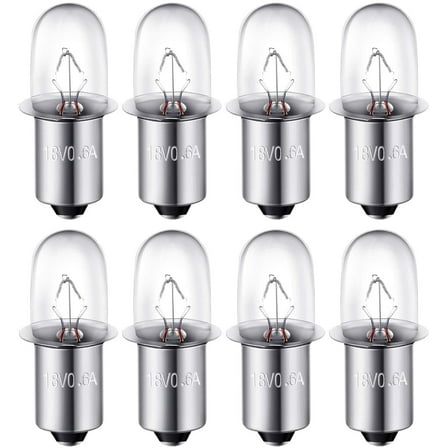 8 Pack Replacement Bulbs for Flashlights Worklights, Ryobi 18V Flashlight Work Lights Bulb Fit Craftsman Xenon Bulbs 19.2 Volt, Clear