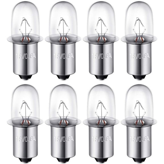 8 Pack Replacement Bulbs for Flashlights Worklights, Ryobi 18V Flashlight Work Lights Bulb Fit Craftsman Xenon Bulbs 19.2 Volt, Clear