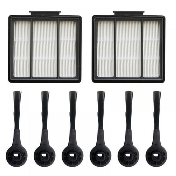 8 Pack Replacement Filter Side Brush for Shark RV1000 Vacuum Cleaner (2 Pack Filters & 6 Side Brushes)