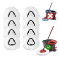 thumbnail image 1 of [8 Pack]Spin Mop Replace Head, Spin Mop Head Refill, Universal Microfiber Replacement Mop Heads, Machine Washable, Deep Cleaning and Easy-to-Replace(White), 1 of 7